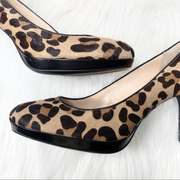 SOLD-Calvin Klein Leopard Print Calf Hair Black Pumps - Picture 10 of 14
